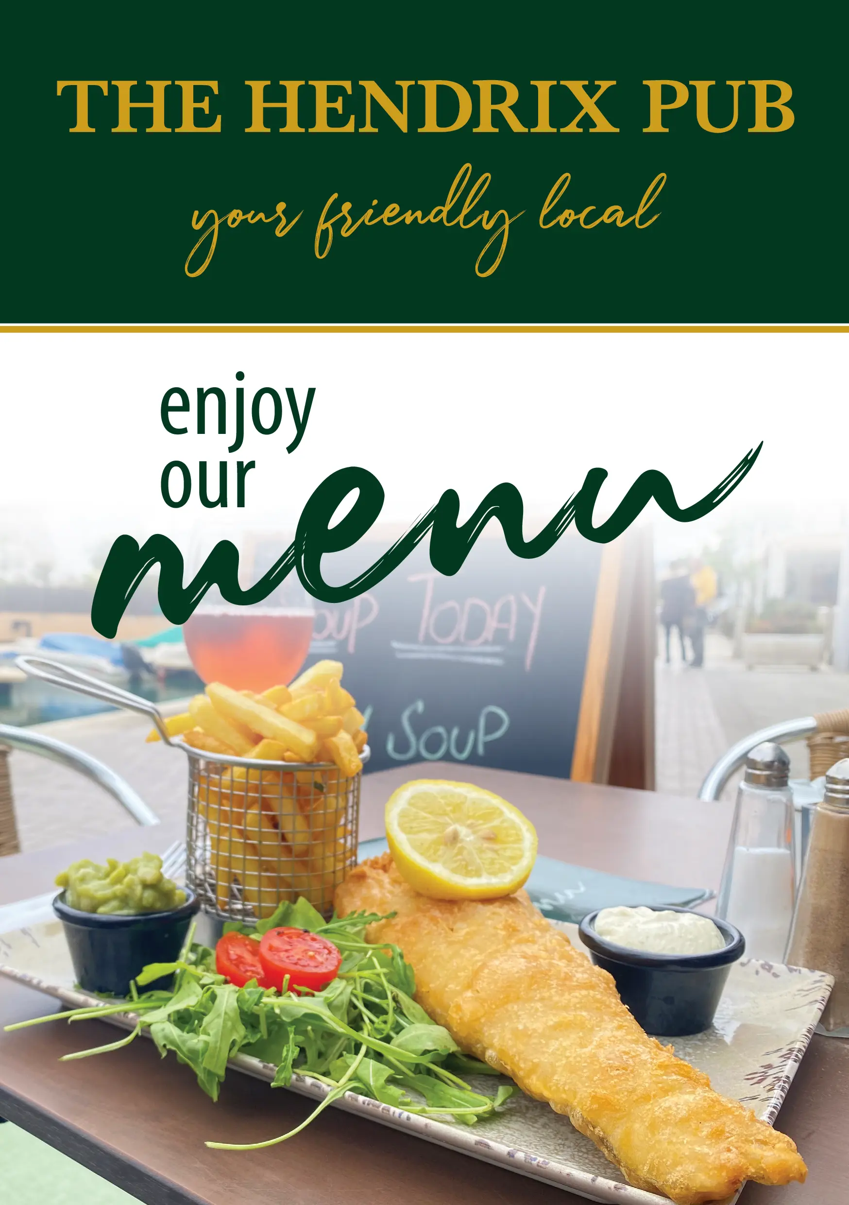 The front side of The Hendrix menu