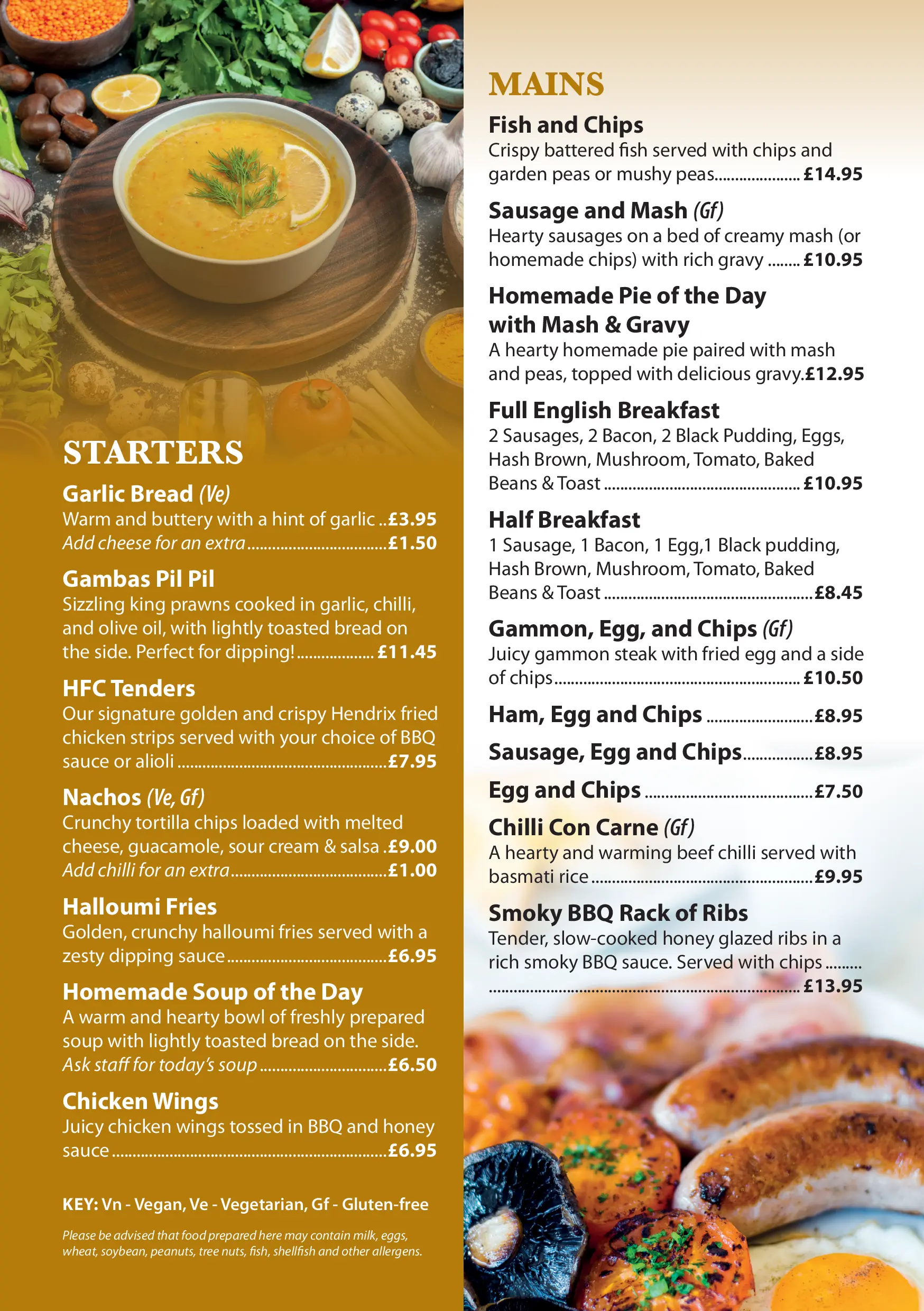 The second page of The Hendrix menu